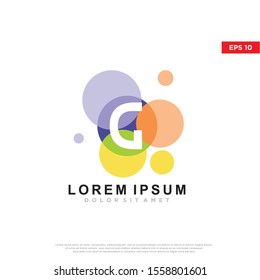 colorful initial letter c bubble logo. modern icon, template design