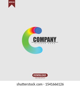 Colorful initial letter C logo vector design