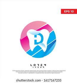 colorful initial letter d dental logo. modern icon, template design