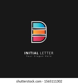 colorful initial letter d logo design vector template element