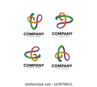 Colorful initial letter design logo
