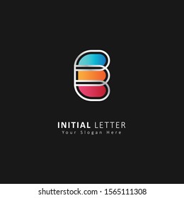 colorful initial letter e logo design vector template element