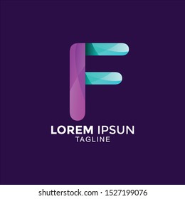 Colorful Initial letter F logo vector design template.