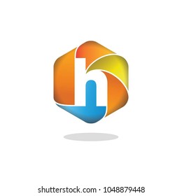 Colorful initial letter H logo, vector logo template