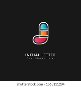 colorful initial letter j logo design vector template element