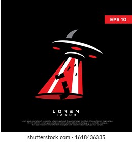 colorful initial letter j ufo logo, modern icon, template design