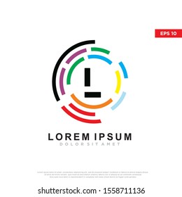 colorful initial letter l technology logo. modern icon, template design