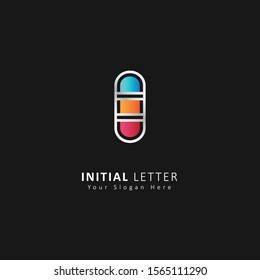 colorful initial letter i logo design vector template element