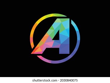 Colorida Letra inicial Diseño del logotipo en círculo. Logotipo moderno para la identidad visual de una empresa de negocios en un estilo de arte de polos bajo. emblema de letra