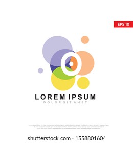 colorful initial letter o bubble logo. modern icon, template design