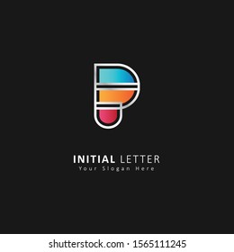 colorful initial letter p logo design vector template element