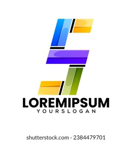 colorida letra inicial diseño del logotipo del icono S 