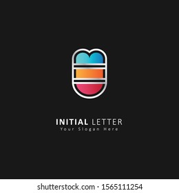 colorful initial letter u logo design vector template element