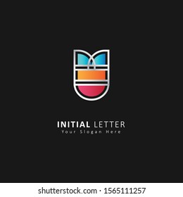 colorful initial letter v logo design vector template element