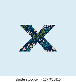 Colorful Initial Letter X Nature Floral Leaves logo icon.
