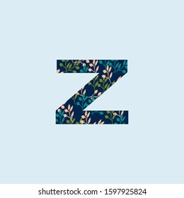 Colorful Initial Letter Z Nature Floral Leaves logo icon.