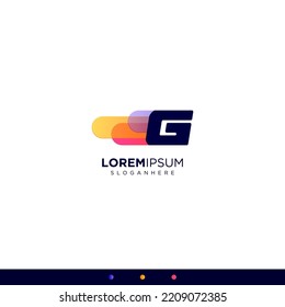 Colorful Initial Letters G Fast Speed ​​Logo Design Template