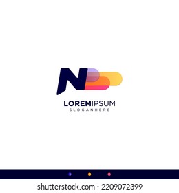 Colorful Initial Letters N Fast Speed ​​Logo Design Template