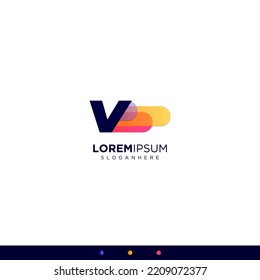 Colorful Initial Letters V Fast Speed ​​Logo Design Template