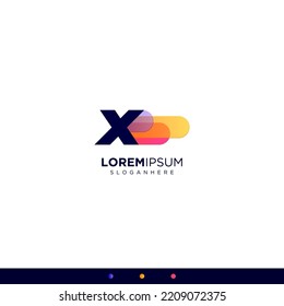 Colorful Initial Letters X Fast Speed ​​Logo Design Template
