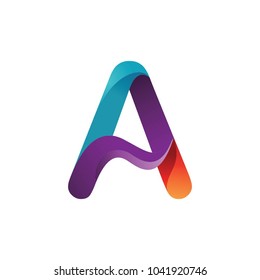 Colorful initial A logo, vector logo template