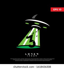colorful initial number 3 ufo logo, modern icon, template design