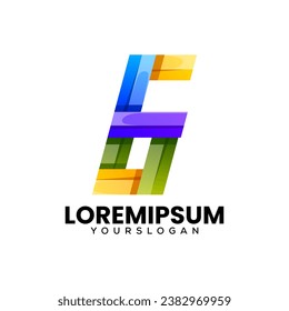 colorful initial number 6 icon logo design 