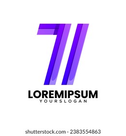 colorido diseño del logotipo del icono número inicial 71 