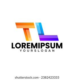 diseño colorido del logotipo del icono de tl inicial 