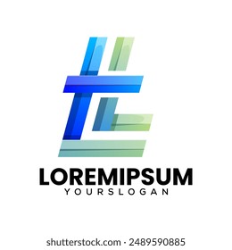 colorful initials letter t logo design 