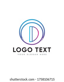 Colorful initials letter type D logo template, Vector logo for business and company identity 