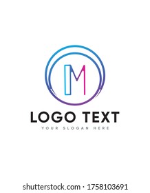 Colorful initials letter type M logo template, Vector logo for business and company identity 