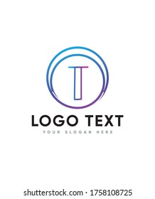 Coloridas iniciales tipo de letra plantilla de logotipo T, logotipo vector para identidad empresarial y de empresa 