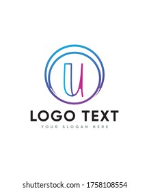 Colorful initials letter type U logo template, Vector logo for business and company identity 