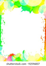 Colorful ink abstract frame background. Part of set. Vector art.