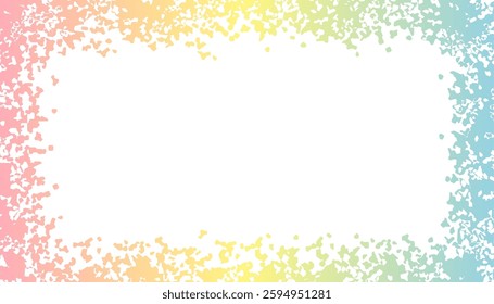 Colorful ink blot frame. Vector hand drawn illustration.