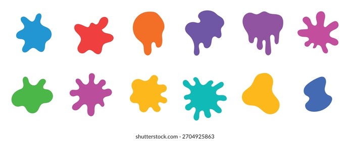 Colorful ink blots icon vector. Bright, playful, bold abstract graffiti spots. paint splatters and drips in organic splashes symbol. vector illustration.