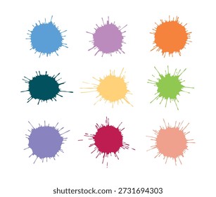 Manchas de tinta coloridas y salpicaduras de pintura