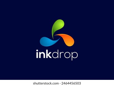Colorful ink drop splash logo
