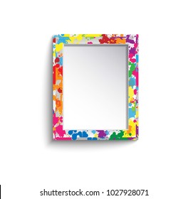 Colorful ink frame. Vector illustration.