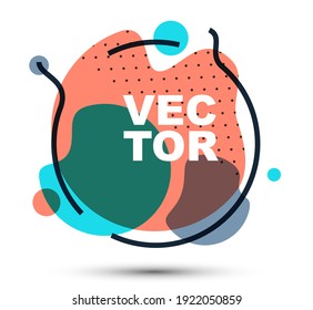 Ilustración vectorial de fluidos de pintura de color aislada en blanco, diseño de composición de estilo moderno para banner web, círculo geométrico de fondo abstracto.