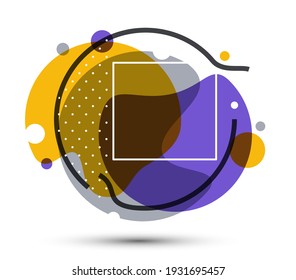 Ilustración vectorial de fluidos de pintura de color aislada en blanco, diseño de composición de estilo moderno para banner web, círculo geométrico de fondo abstracto.
