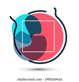 Colorful ink paint fluids vector illustration isolated on white, modern style design composition layout for web banner, abstract background geometric circle.