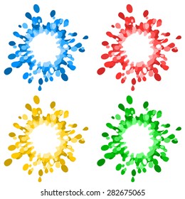 colorful ink pen spots pattern or set