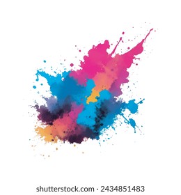 Ilustración de vector de salpicaduras de arco iris de tinta colorida