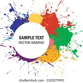 colorful ink splash background design template on white background