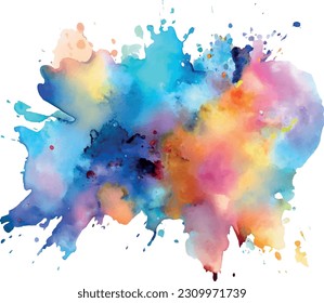 Colorful ink splash brush design, abstract paint splatter background