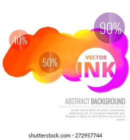 colorful ink splash flowing vector design background illustration