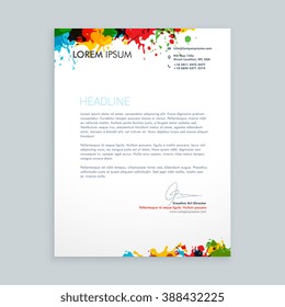 Colorful Ink Splash Letterhead