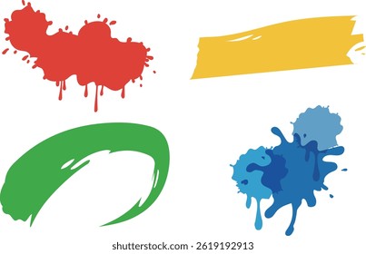 
Colorful ink splash silhouette illustration material